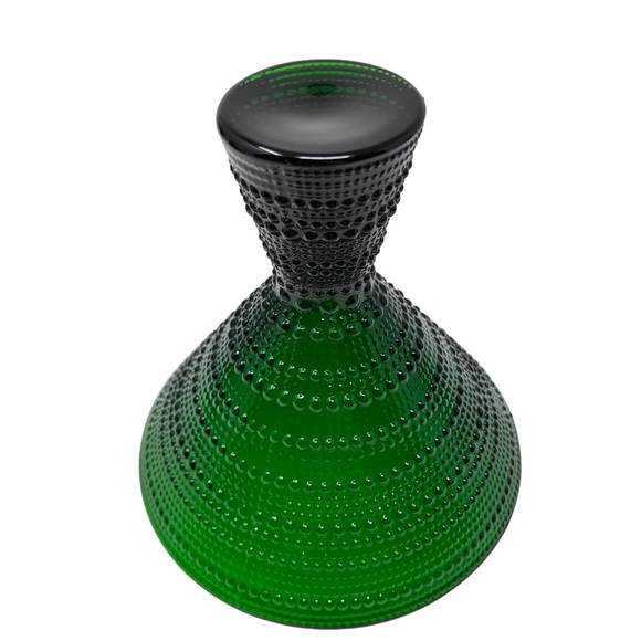 SET OF 4 VINTAGE-STYLE EMERALD GREEN  BEADED HOBNAIL FOOTED MARTINI GLASSES - Picture 6 of 9